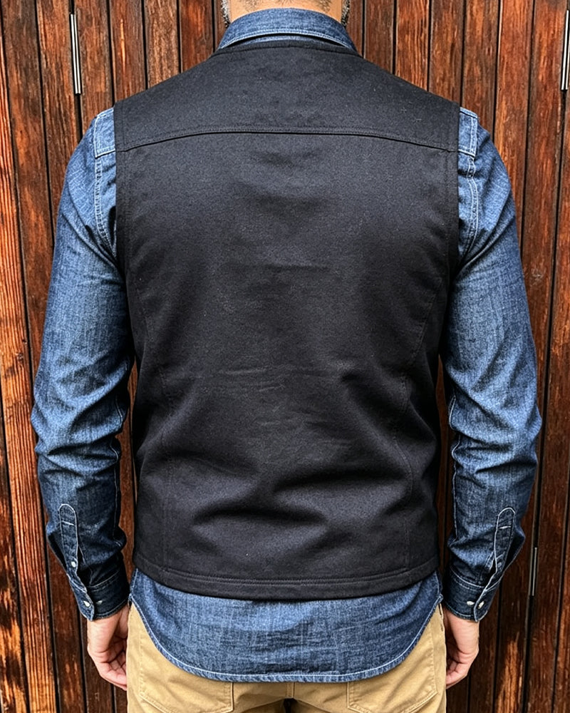 Vintage Black Multiple Pockets Vest