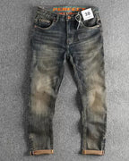 Vintage Aged Black©\Blue Heavy©\Weight Denim Slim Jeans