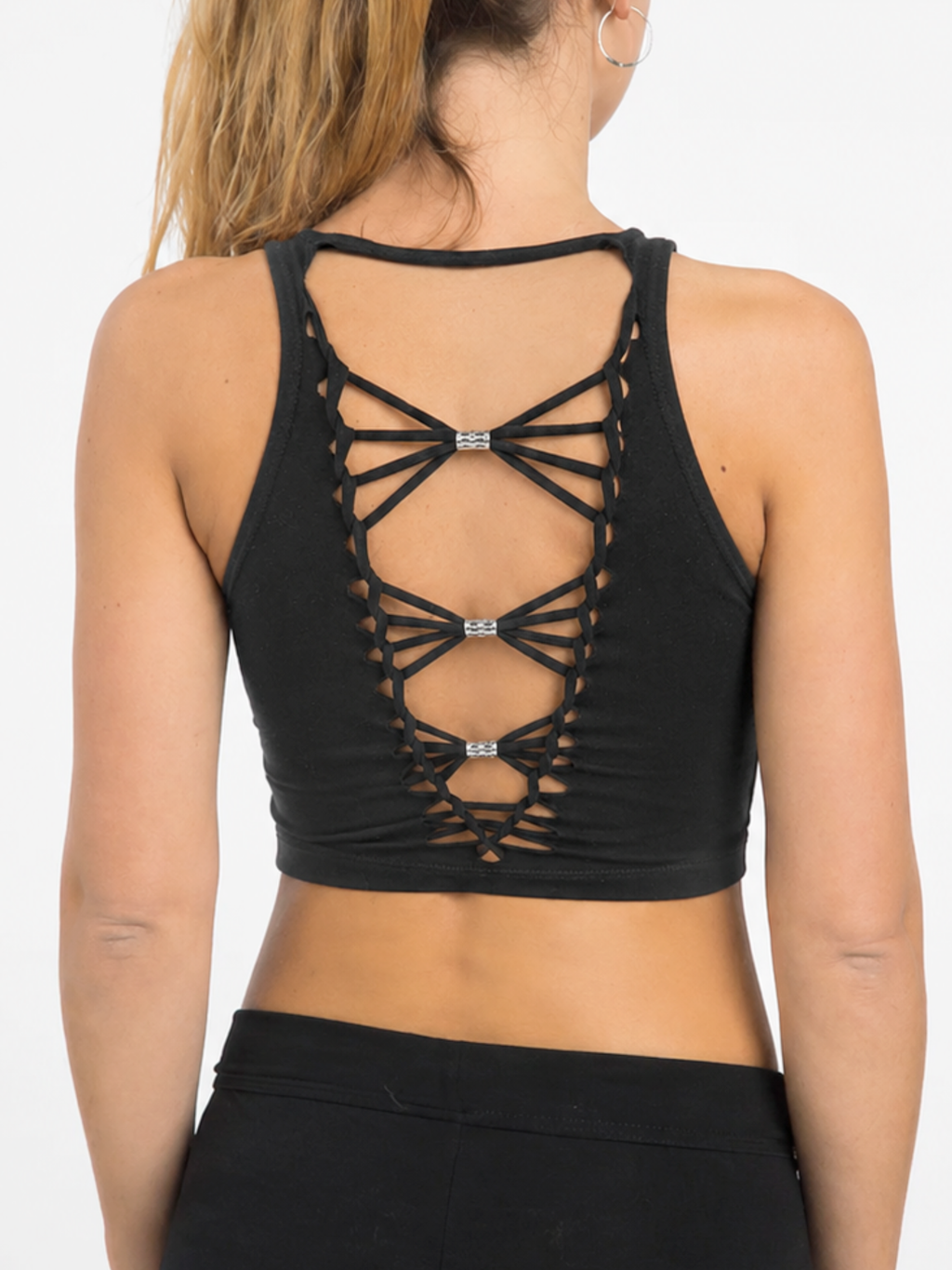 Braided Crop Top - Slit Weave Tank with Open Sides for Pole Dance & Festivals