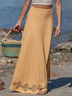 Bohemian High-Waist A-Line Full Swing Ethnic Print Floor-Length Maxi Dress