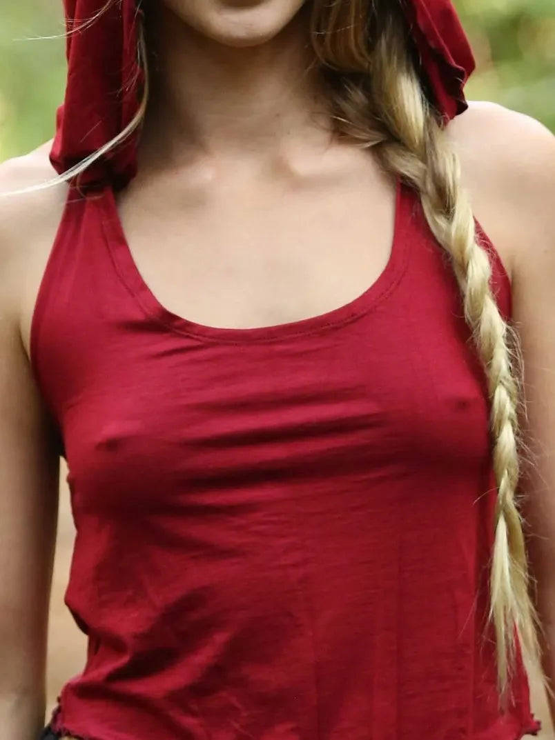 Pixie Hood Top, Boho Festival Tribal Clothing, Yoga Fairy Pointy Elven Psytrance Wear