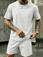 Washed Cotton 2-Piece T-Shirt & Shorts Set