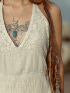 Bohemian Halter Tassel Asymmetric Top