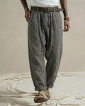 Vintage Black And White Striped Straight-leg Casual Pants