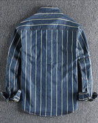 Retro Loose Striped Shirt Jacket