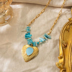 Coral Branch Heart Pendant Necklace