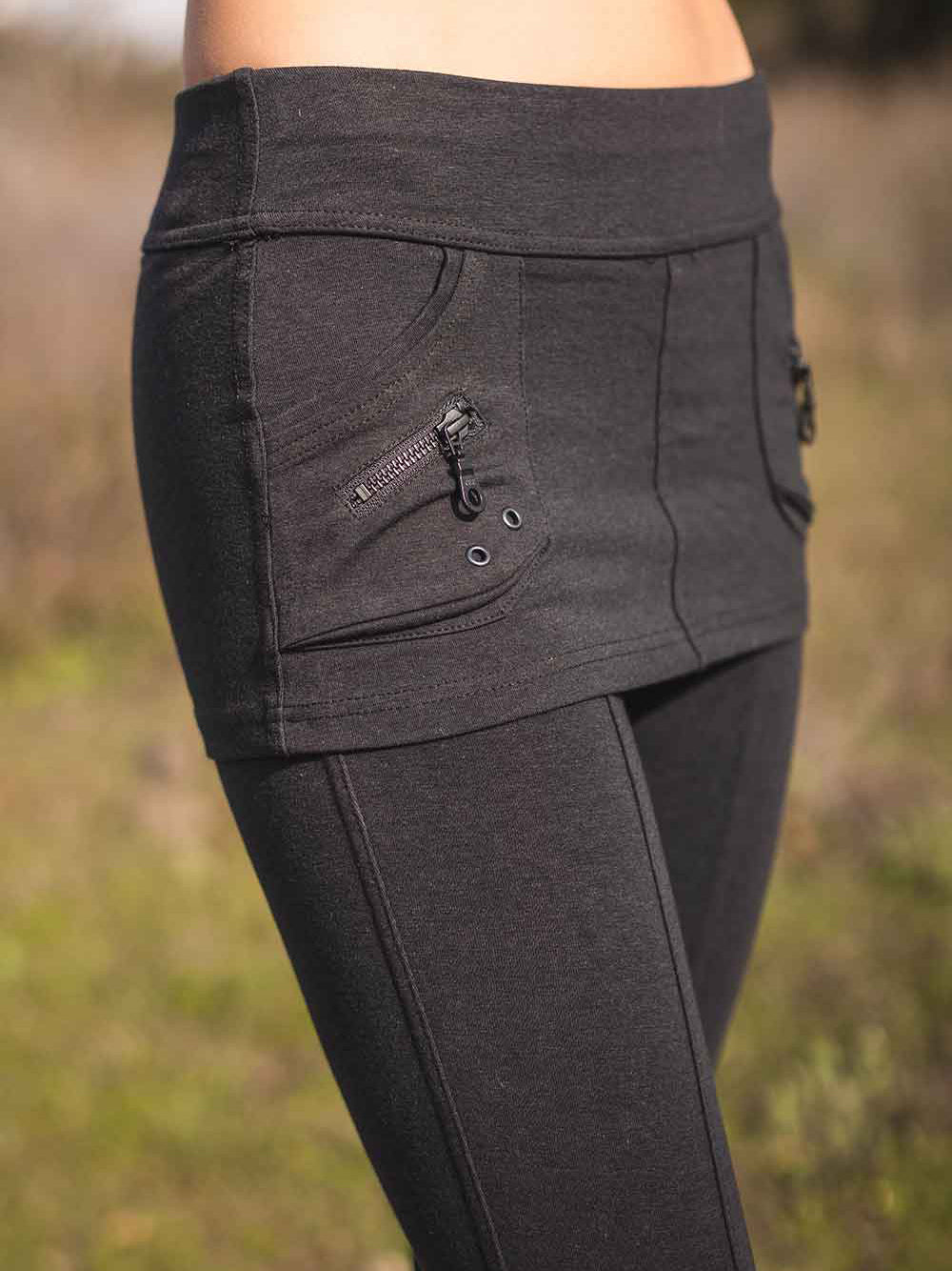 Cargo Skirt Pants 2-in-1 Slim Fit Stretch Long Leggings