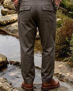 Vintage Charcoal©\Gray Pinstripe Pleated Cargo Field Trousers