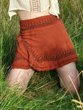Block Printed Mini Wrap Skirt | 100% Cotton