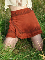 Block Printed Mini Wrap Skirt | 100% Cotton