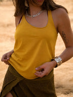 Racerback Tank in Ochre with Classic U-Neckline