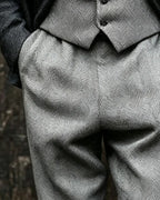 Vintage Light Gray Herringbone©\Tweed Trousers