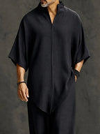Minimalist Loose Asymmetrical Hem T-Shirt Set