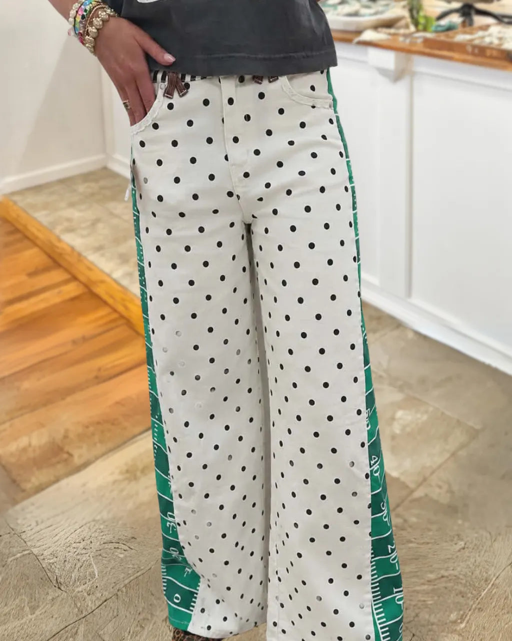 Football Yard-line Stripes Polka Dots Pants