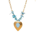 Coral Branch Heart Pendant Necklace