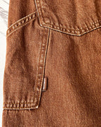 Vintage Brown Straight©\Leg Workwear Denim Trousers