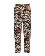 Retro Caramel Brown Zebra Print Single-breasted 2-piece Suit