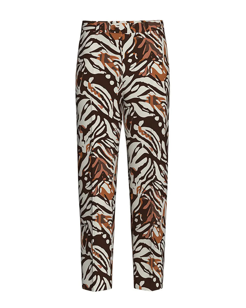 Retro Caramel Brown Zebra Print Single-breasted 2-piece Suit