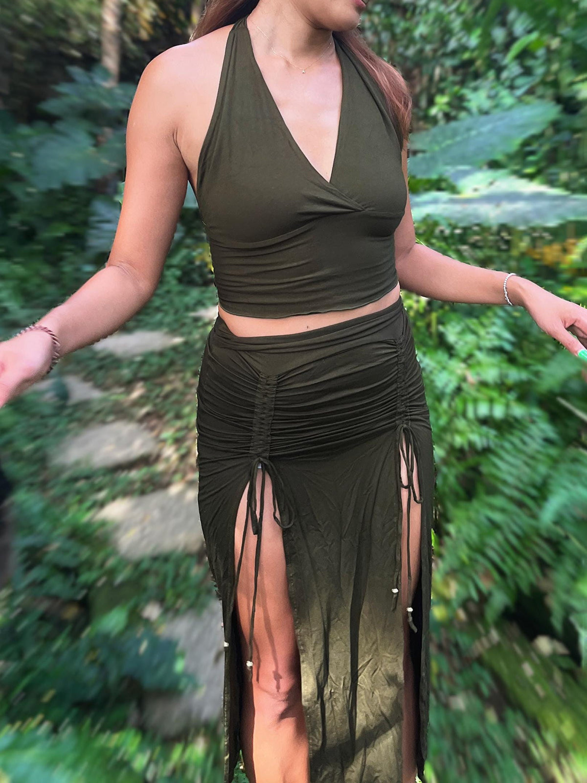 Halter Crop Top: Stretchy, Yoga, Bellydance, Boho, Ritual, Burning Man