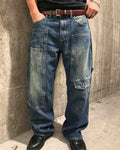 Vintage Washed Multi©\Patch©\Pocket Cargo Denim Pants