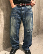 Vintage Washed Multi©\Patch©\Pocket Cargo Denim Pants