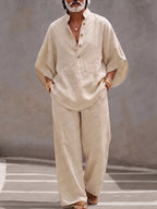 Minimalist 100% Cotton Batwing Sleeve Top and Pants Set