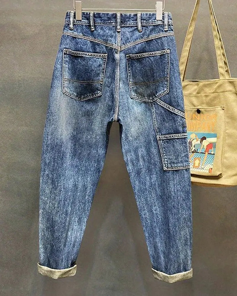 Vintage Denim Multi©\Patch©\Pocket Retro Utility Jeans