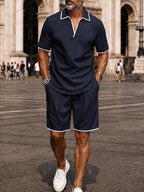 Smart Casual Contrast Tipping 2-Piece Set