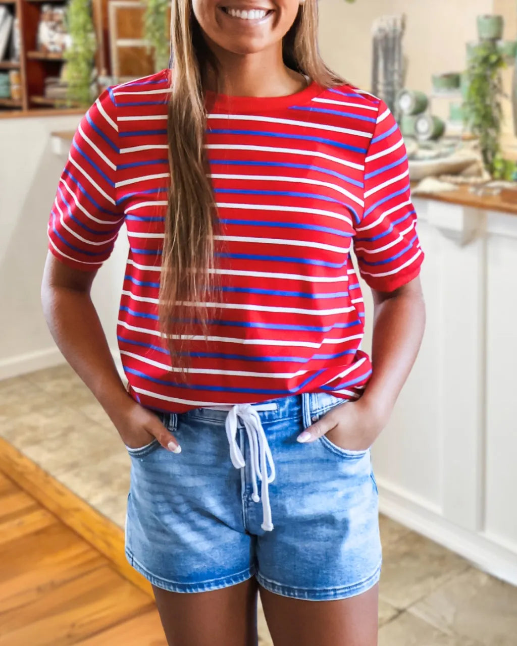 Color-block Striped T-shirt