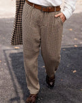 Vintage Brown©\Houndstooth High©\Waist Trousers