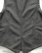 Vintage Charcoal Gray Vertical Pinstripe Multi©\Pocket Vest