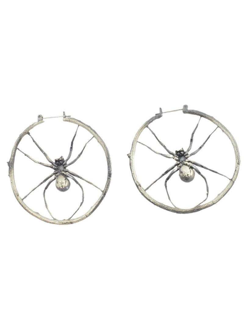 Vintage Statement Round Spider Earrings