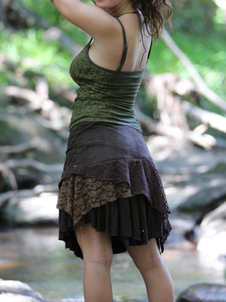 Boho Lace Top, Elven Ren Faire Festival Tank, Hippie Elven Gothic Faerie Clothing