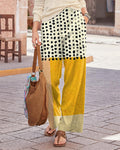 Vintage Abstract Art Print Wide Leg Pants