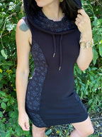 Organic Cotton Cowl Hooded Dress with Pockets