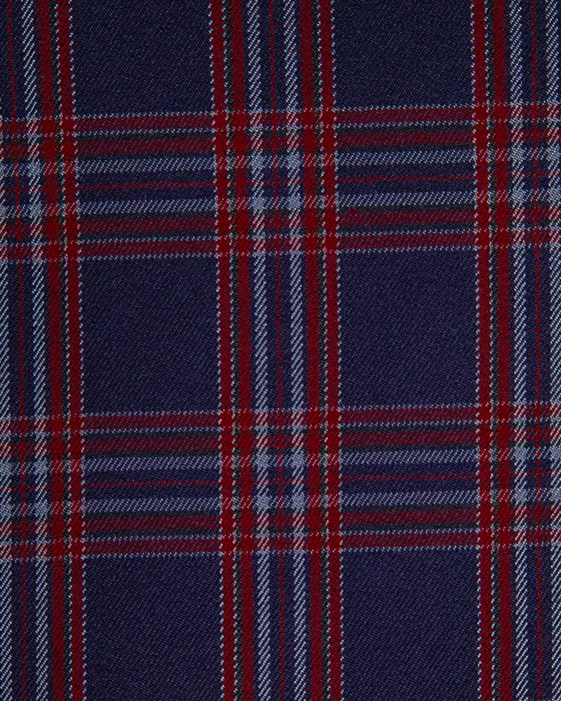 Vintage Navy Burgundy Tartan Straight©\Leg Trousers