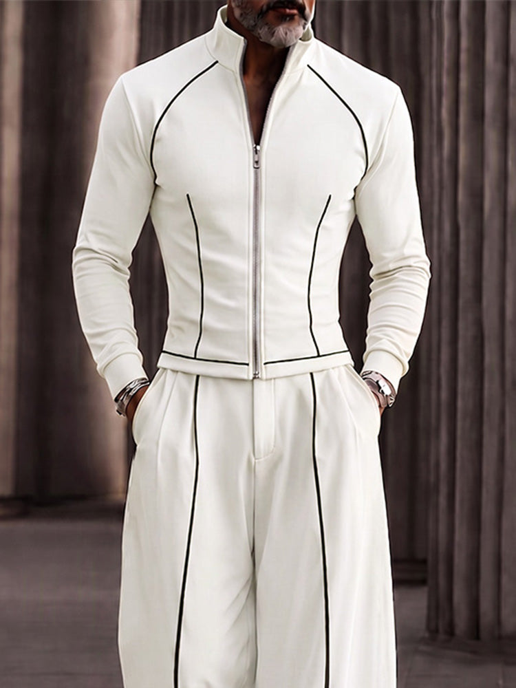 Modern Tailored Waist Jacket Pants Set