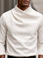 Modern Stretch Crossover Mock Neck Top