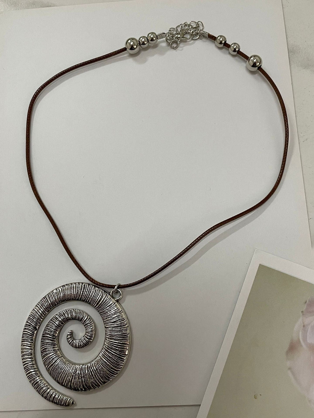 Bohemian Vintage Minimalist Ethnic Spiral Symbol Necklace
