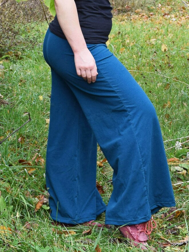 Hemp Blend Wide Leg Palazzo Pants - Yoga Waistband