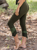 Pixie Leggings, Festival Tights, Capri Leggings, Green Lace Pants, Yoga Pants