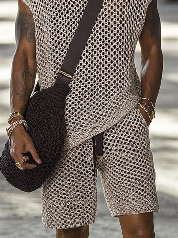 Summer Openwork Knit Matching Set