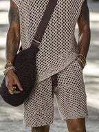 Summer Openwork Knit Matching Set