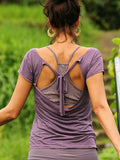Rayon Slub Low Back Top - Ties Back Shirt