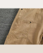 Vintage Herringbone Twill Riveted Double Knee Straight Cargo Pants