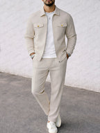Classic Suede Jacket and Pants Set