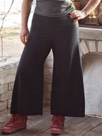Vintage High-Waist Cropped Wide Leg Pants