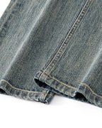 Vintage Faded Medium©\Wash Relaxed Bootcut Western Biker Denim Jeans