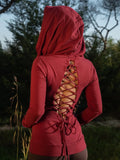 Long Sleeve Cowl Neck Hoodie: Bohemian Festival Top