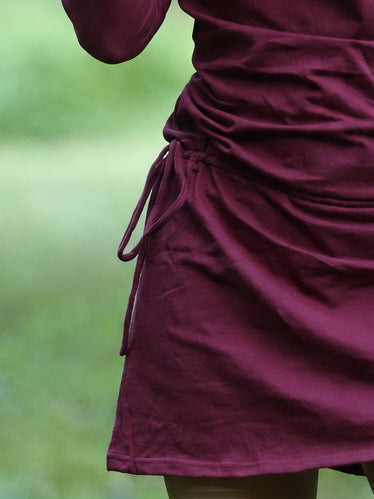 Pixie Hood Long Sleeve Dress, Festival Psytrance Elven Hippie Style